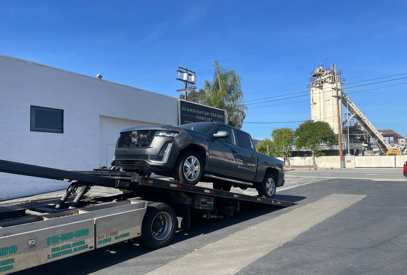Converted Silverado on a flatbed